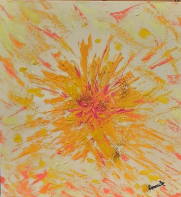 Huile au couteau Format : 28 x 28  